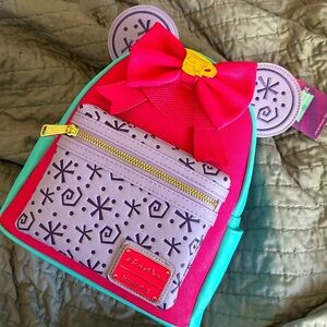 LOUNGEFLY’s Disney Minnie Mouse Main Attraction MMMA Mad Tea Party Mini Backpack